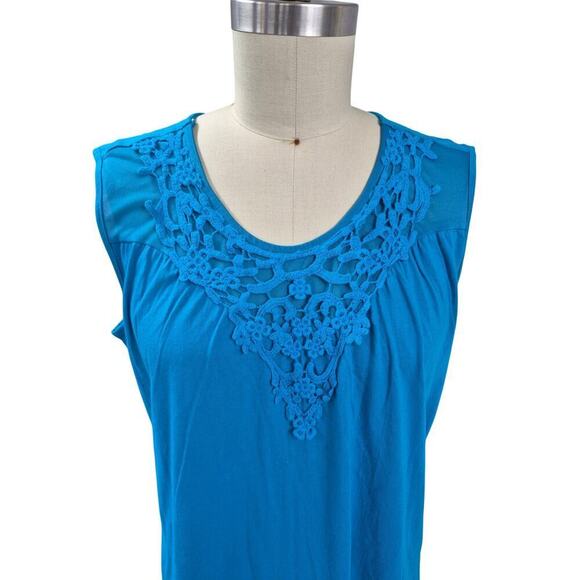 Collections Etc. 100% Cotton Blue Sundress Sz XXL - Picture 3 of 5